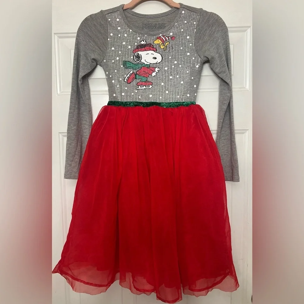 ❤️ Girl’s Peanuts Snoopy Christmas Dress - Cinderella Style